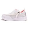 Kid's White Lightweight Shoes with Front Zipper Access
