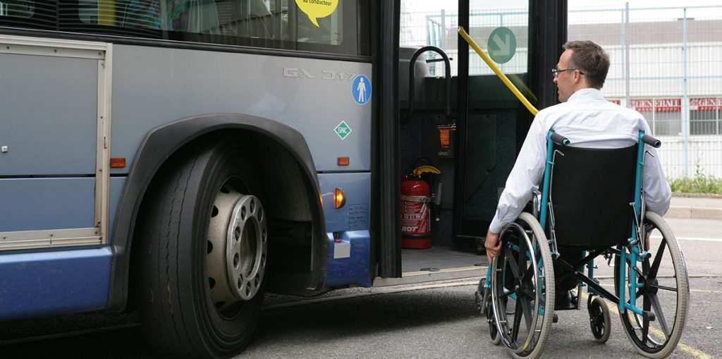 riding the bus with a wheelchair