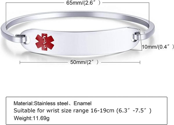 silver medical alert bracelet