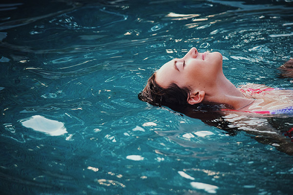 woman floating in water